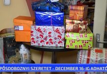 Cipősdoboznyi szeretet- december 16-ig adható le