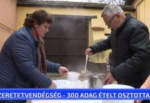 Szeretetvendégség-300 adag ételt osztottak ki