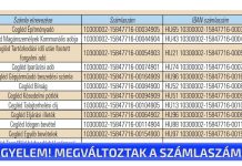 Figyelem! Megváltoztak a számlaszámok