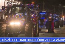 Ünnepi díszbe öltözött traktorok Cegléden