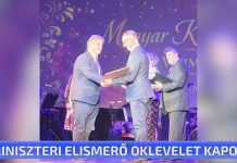 Miniszteri elismerő oklevelet kapott