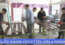 Ceglédi diákok festették újra a padokat