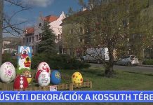 Húsvéti dekorációk a Kossuth téren